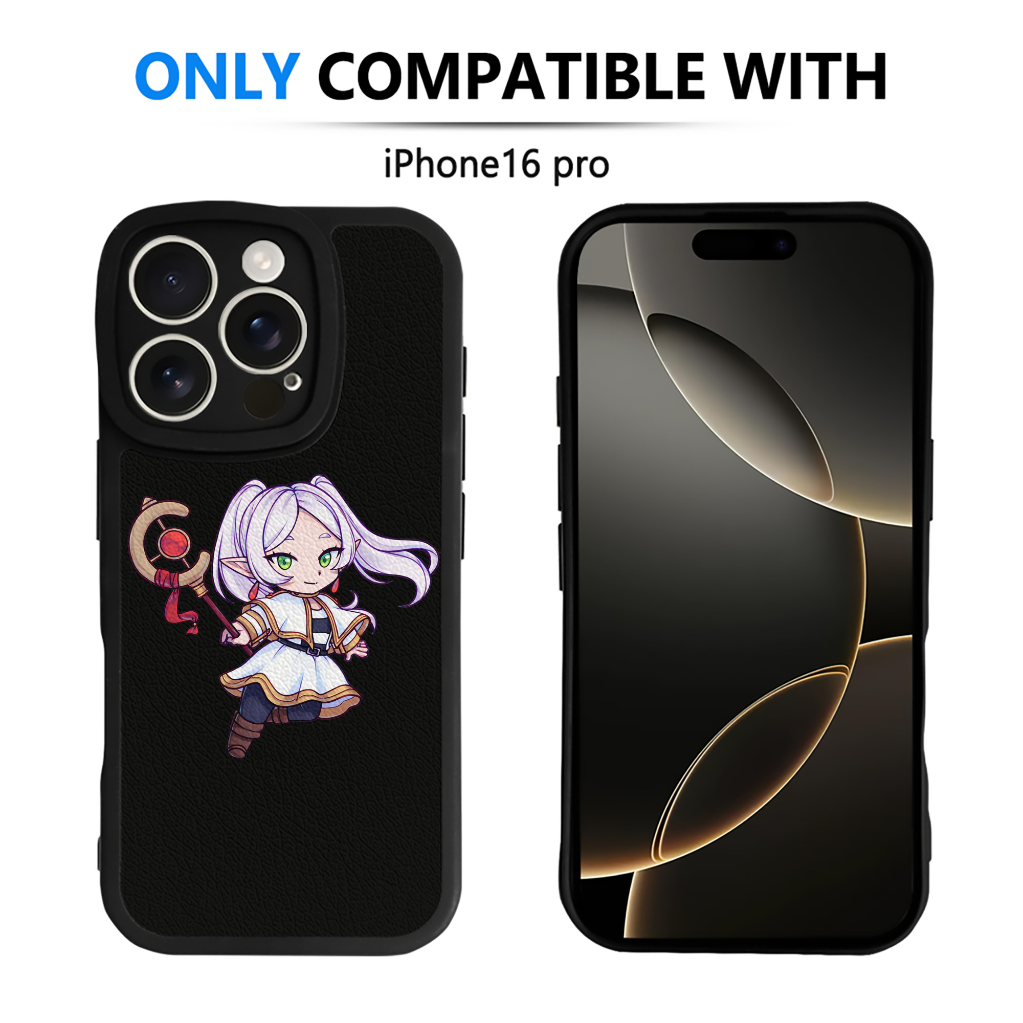 （画像用） 葬送のフリーレン Frieren 【iPhone 16シリーズ対応】シリコンスマホケース（レザー調） 材質：シリコン